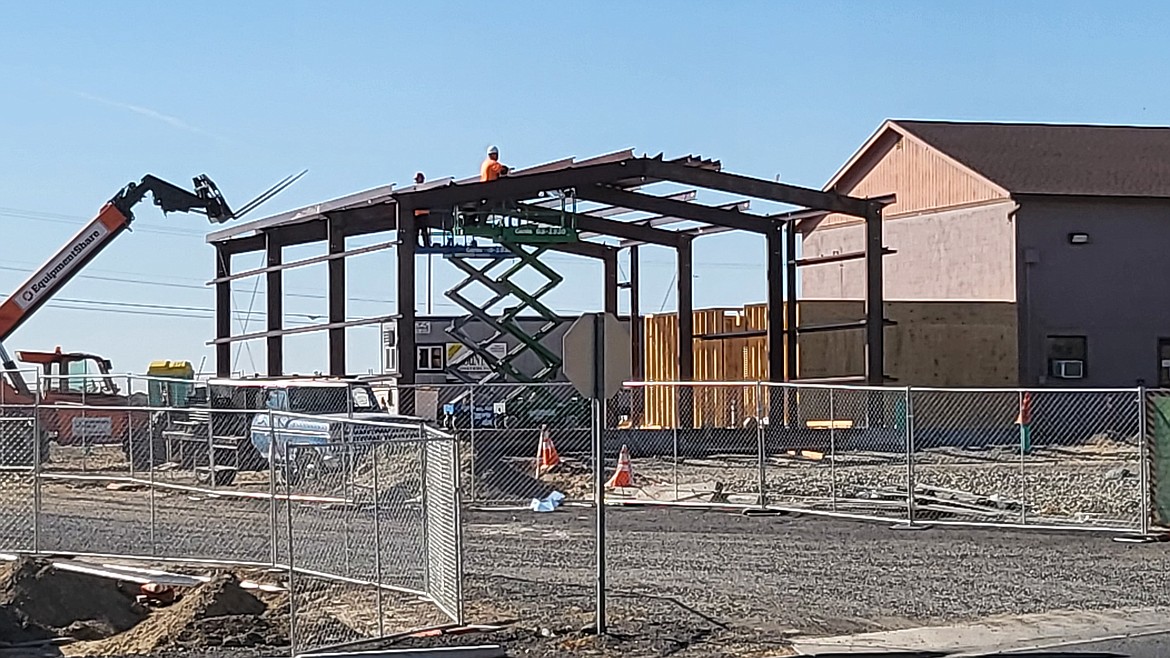 The bus garage, shown here, is the last stage of the construction project that Royal School District embarked on in November 2020.