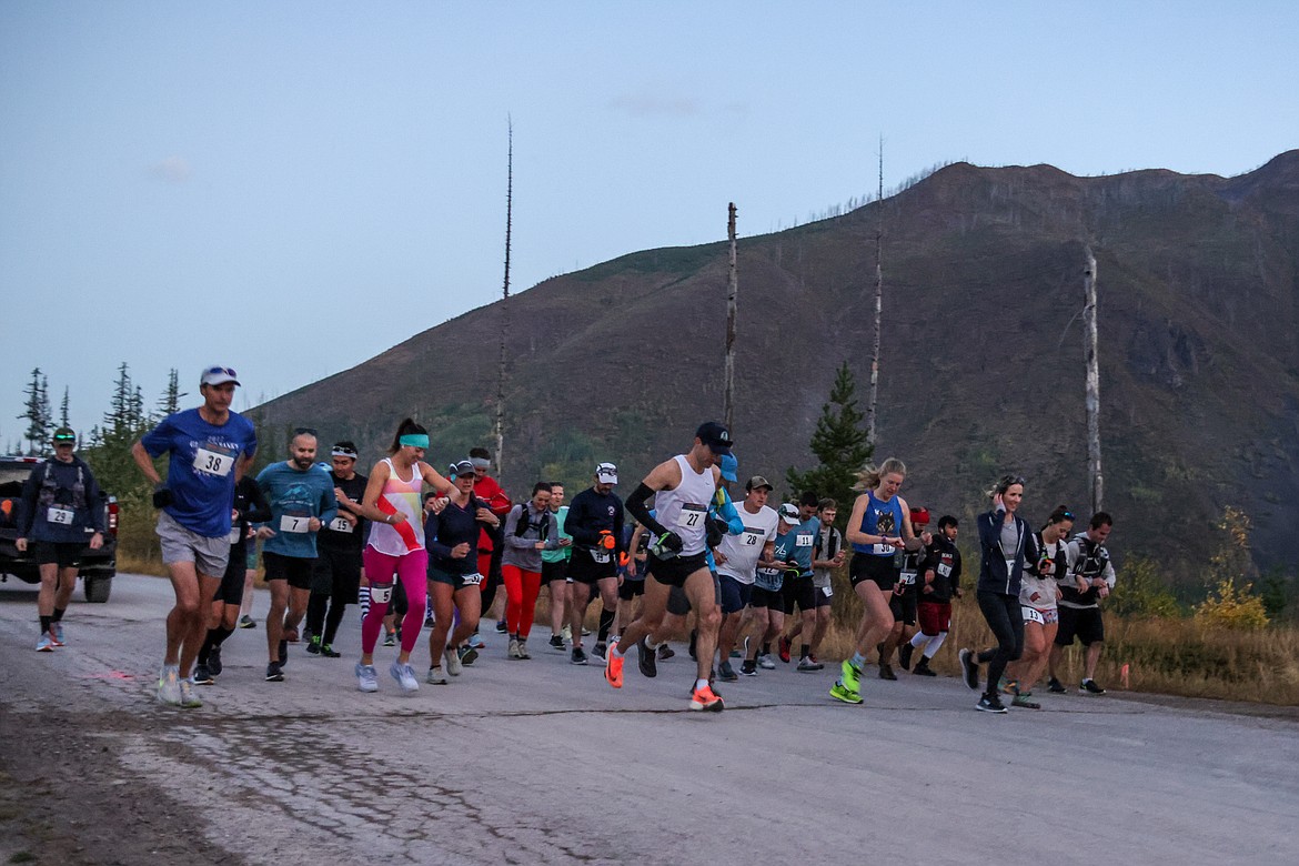 The start of the Cedar Creek Marathon on Sept. 24 near Big Creek Campground on North Fork Road. (JP Edge photo)