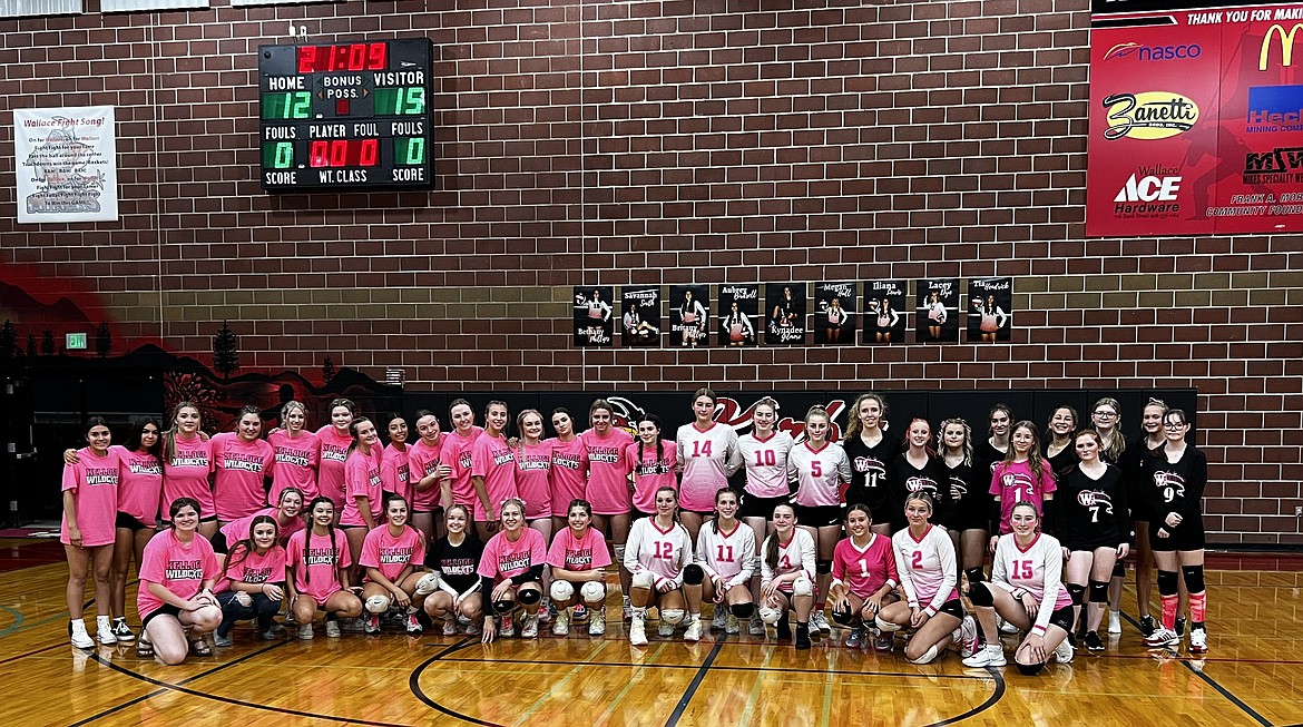 The Wallace and Kellogg High School volleyball programs participated in Dig Pink Night on Wednesday night. The spirit event is usually held in October, and is used to raise funds and bring awareness to breast cancer.
