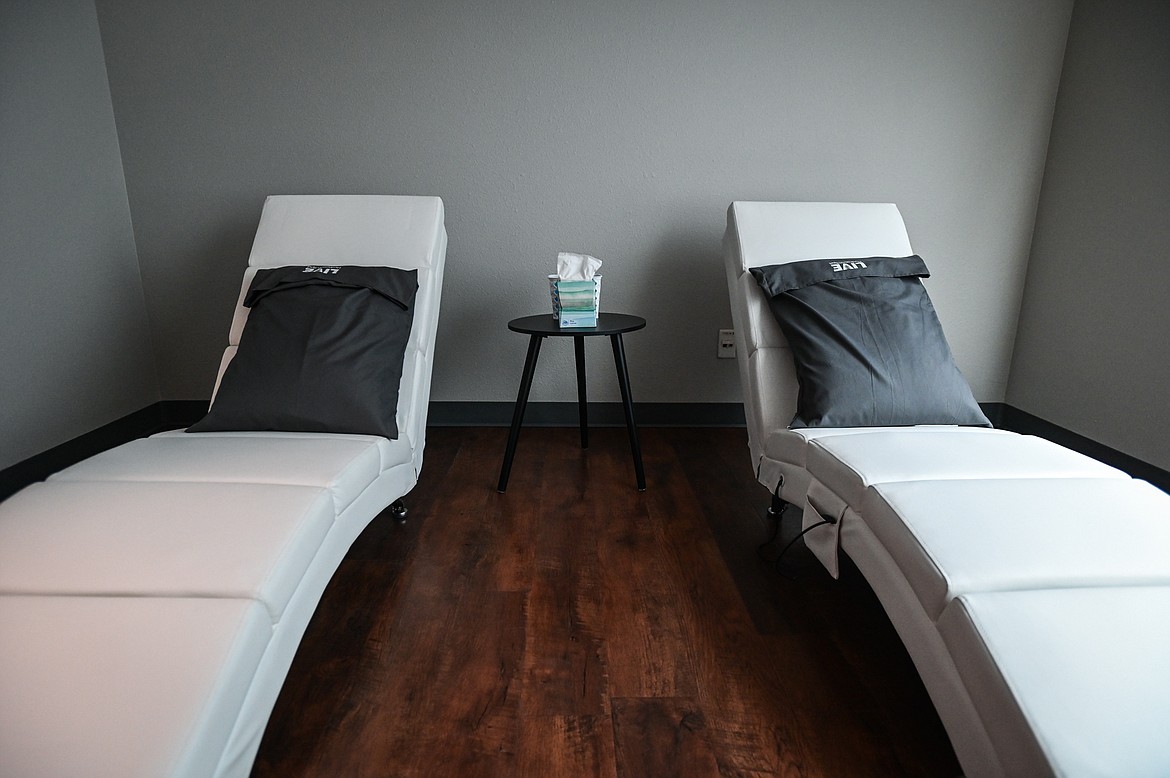 A migraine room for relaxation at LIVE Hydration Spa in Kalispell on Saturday, Oct. 1. (Casey Kreider/Daily Inter Lake)