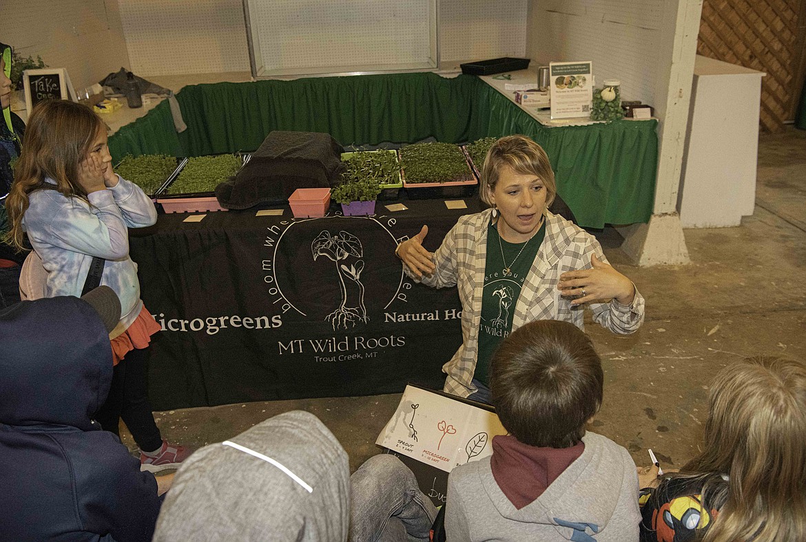 A micro-greens class taught by Kassy Moore from Montana Wild Roots Trout Creek. (Tracy Scott/Valley Press)