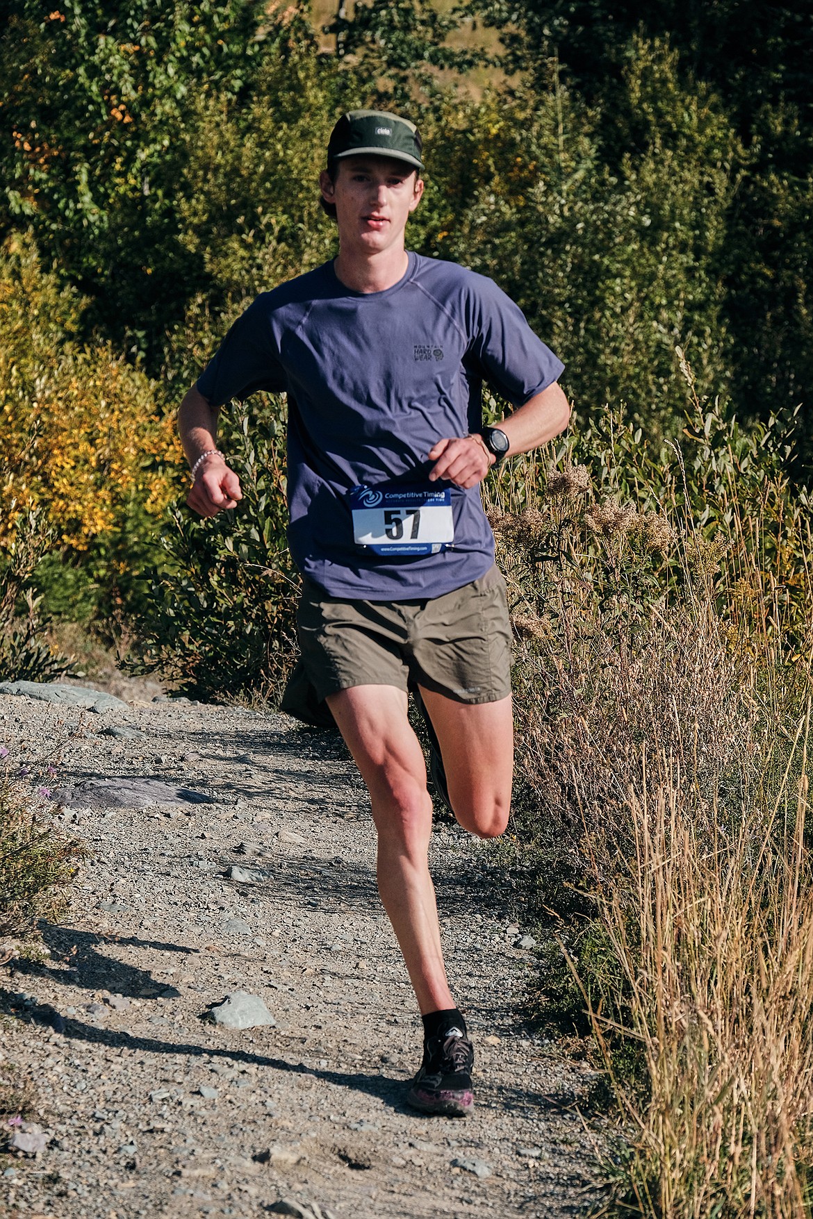 Bozeman's Dyer Healy runs to first place in the 50K race during the Whitefish Trail Legacy Run on Saturday in Whitefish. (Photo courtesy of Whitefish Legacy Partners)