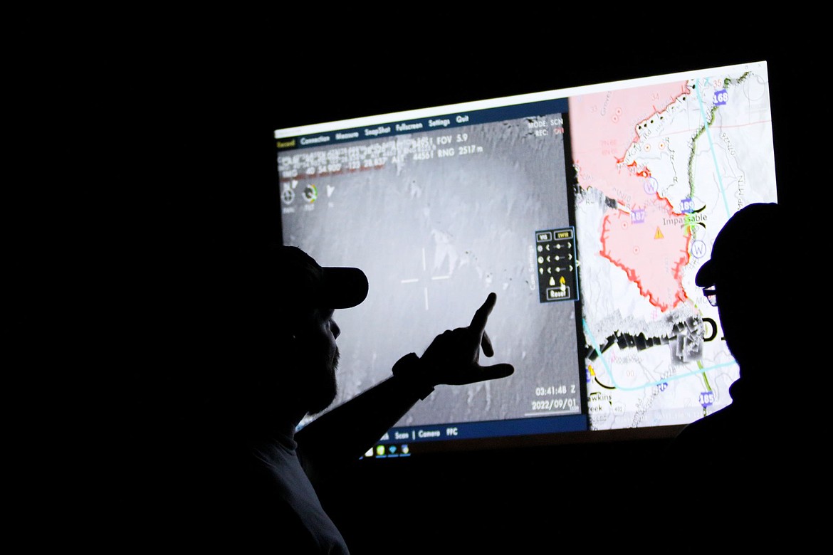 The fixed wing drone has the capability of flying around the entire perimeter updating maps and providing real time intelligence to firefighters. (USDA Forest Service photo by Andrew Avitt)