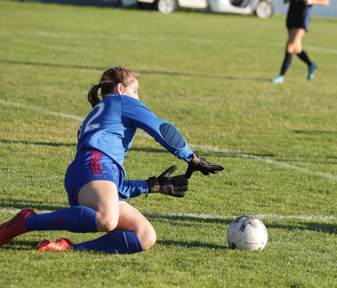 JASON ELLIOTT/Press
Coeur d'Alene senior goalkeeper Jay Ziegler makes a save during the first half of an Inland Empire League match against Lake City on Sept. 20 at Coeur d'Alene High.