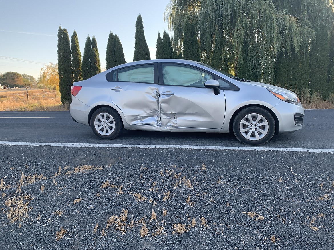 A silver 2013 Kia Rio being driven by a juvenile pulled out in front of a motorcycle Wednesday morning. None of the occupants of the Kia were injured.