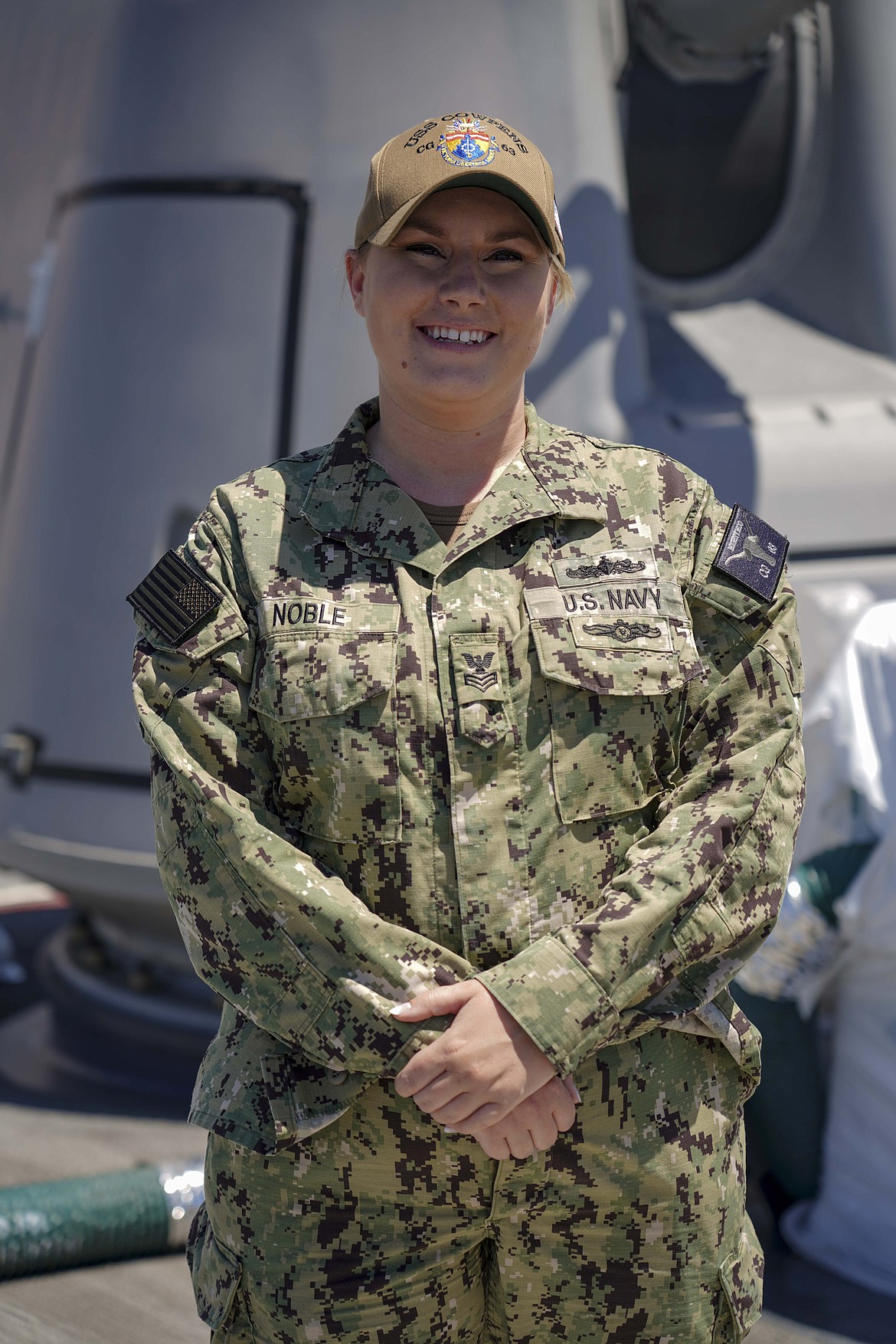 Petty Officer First Class Melanie Noble joined the U.S. Navy after graduating from Glacier High School. She's now finishing up a bachelor's degree after deployments across the country and an around-the-world trip aboard the USS Theodore Roosevelt. (Photo by Mass Communication Specialist 2nd Class Sang Kim, Navy Public Affairs Support Element West)