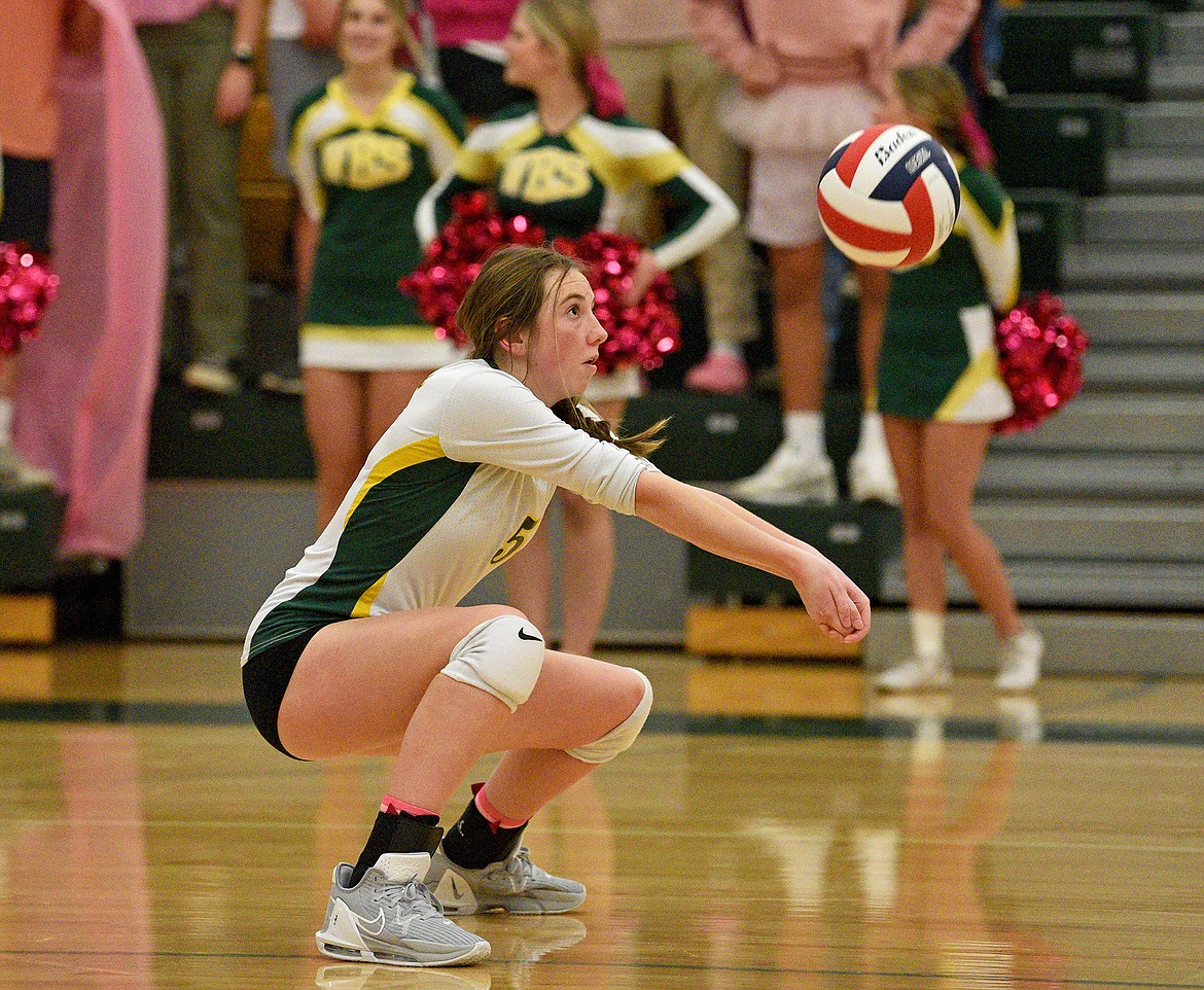 Whitefish's Myli Ridgeway passes the ball in a match against Libby on Tuesday, Oct. 4. (Whitney England/Whitefish Pilot)