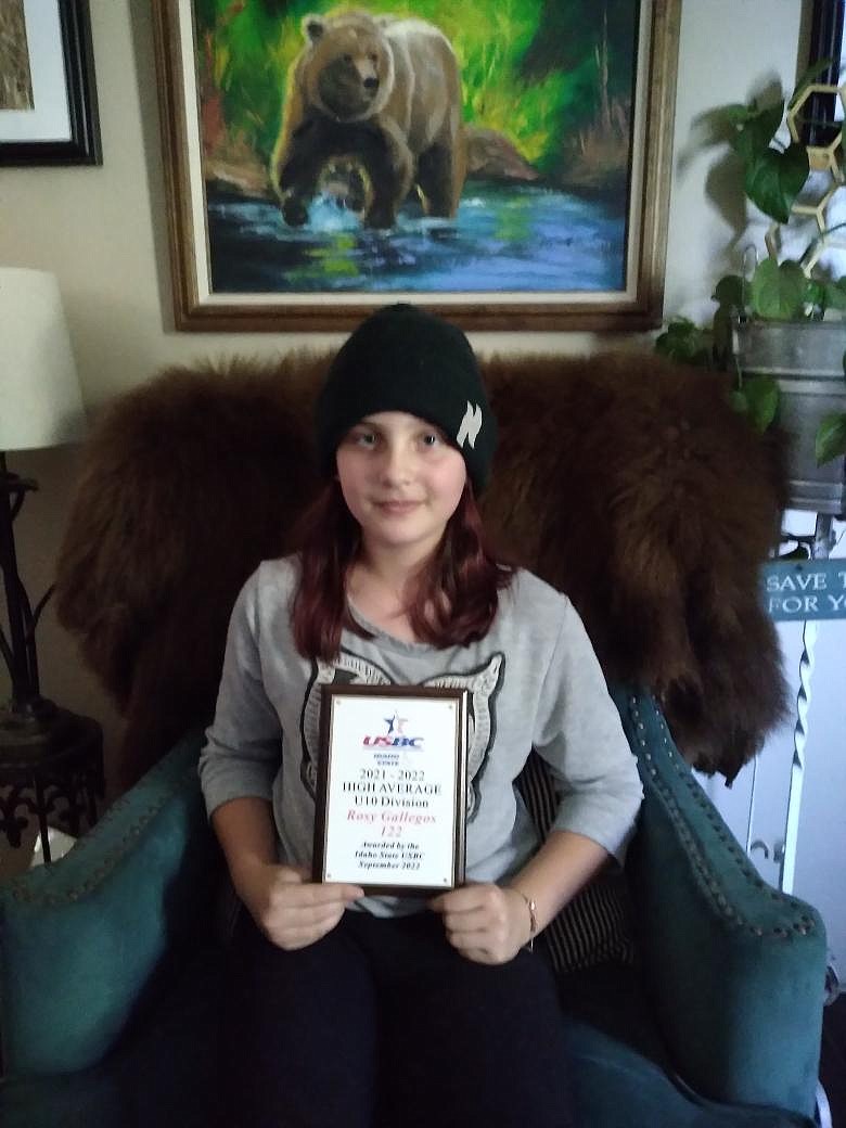 Courtesy photo
Rosy Gallegos of the Sunset Bowling Lanes youth league was awarded the high average girl for the U10 division for last season for the state of Idaho. Her average was 122.