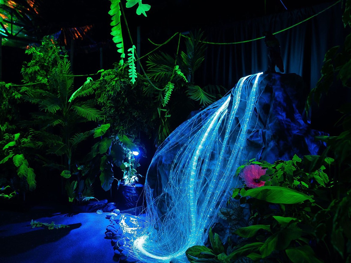 A fiber optic waterfall and other imaginative scenes will be on display in the Neon Jungle at the Kootenai County Fairgrounds starting this weekend.