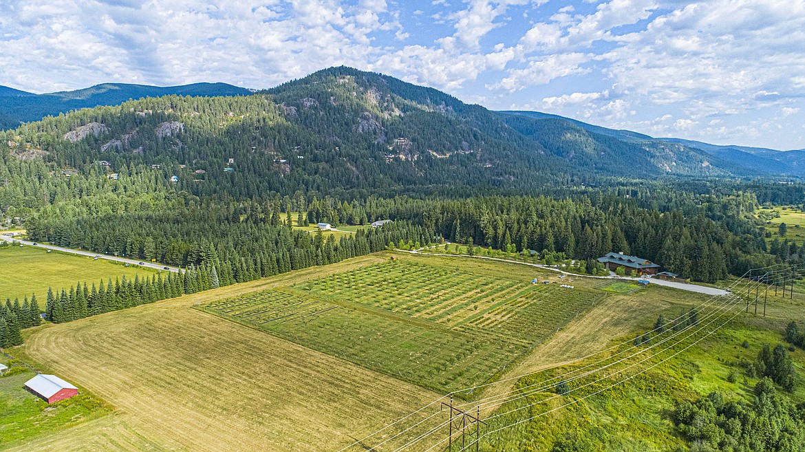 The Sandpoint Organic Agricultural Center as seen from the air.