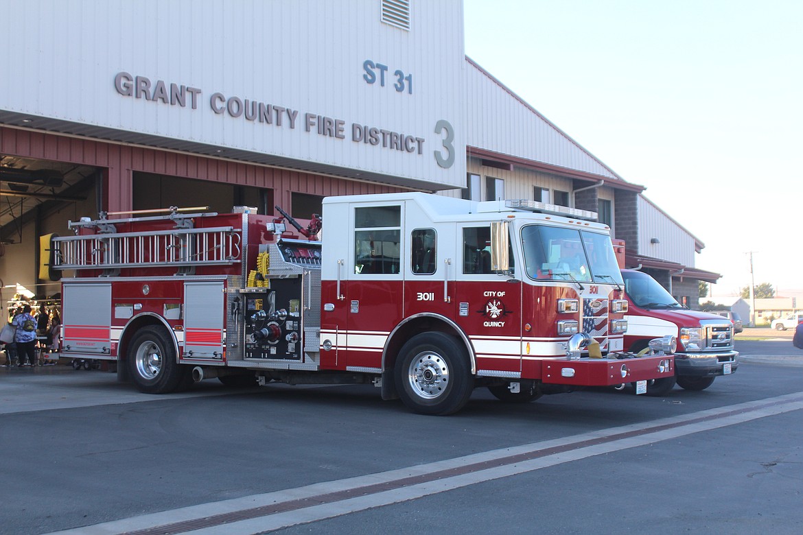 Fire equipment on display at the Grant County Fire District 3 fire station. Firefighting is as much a science as a profession and each vehicle - called an apparatus by firefighting personnel - has a purpose or multiple purposes built into the design.