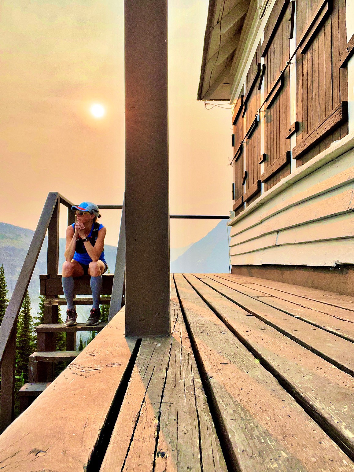 West Glacier's Somer Treat has seen the Mt. Brown Lookout in every weather condition during her weekly run up the trail the last 15 years, including smoke-filled skies during fire season. (photo provided)