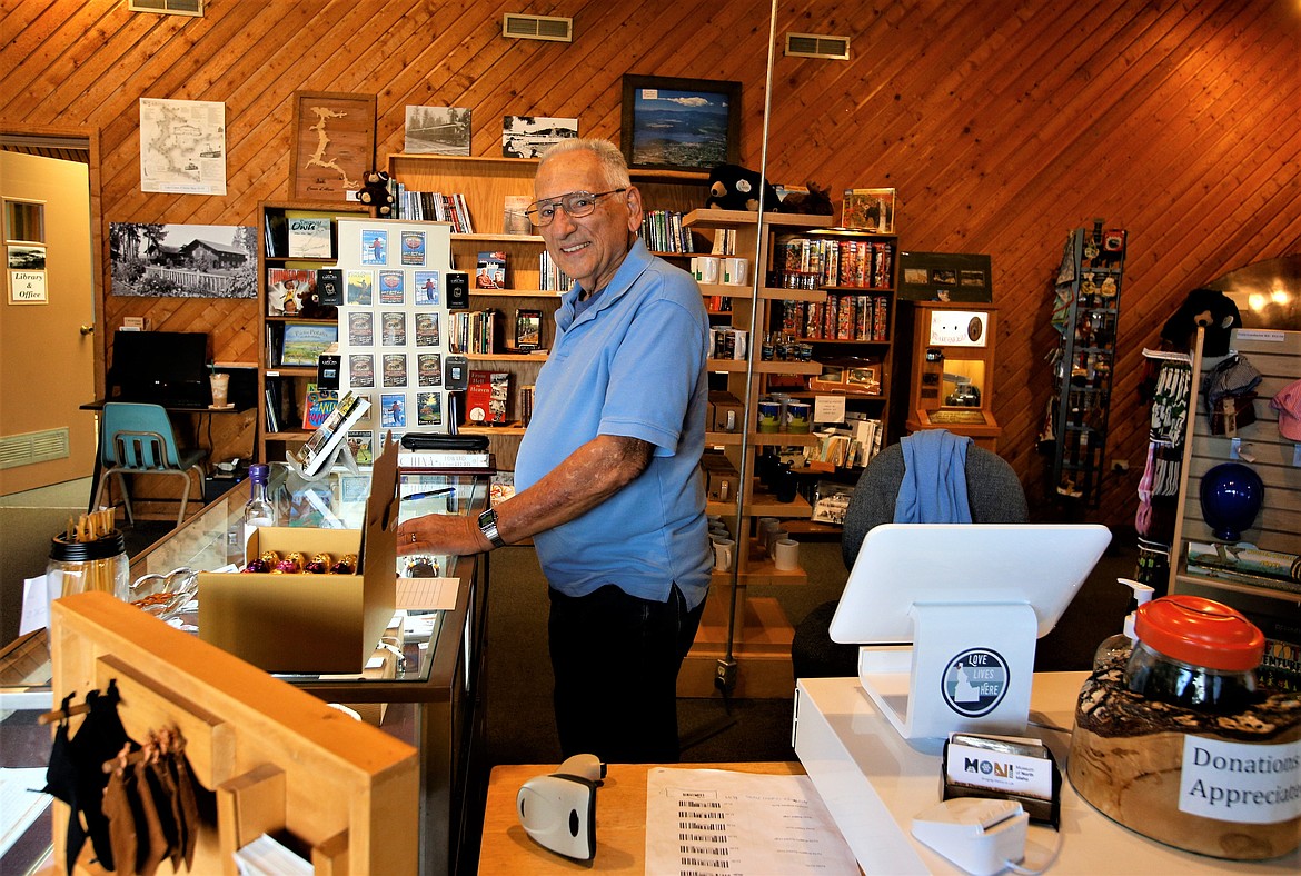 Volunteer James Schramm mans the front counter of the Museum of North Idaho on Friday.