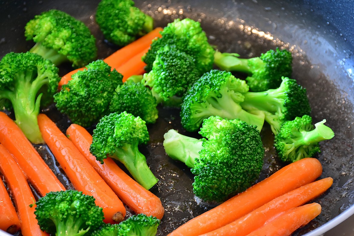Steamed carrots and broccoli make a delightful go-with for any meal.