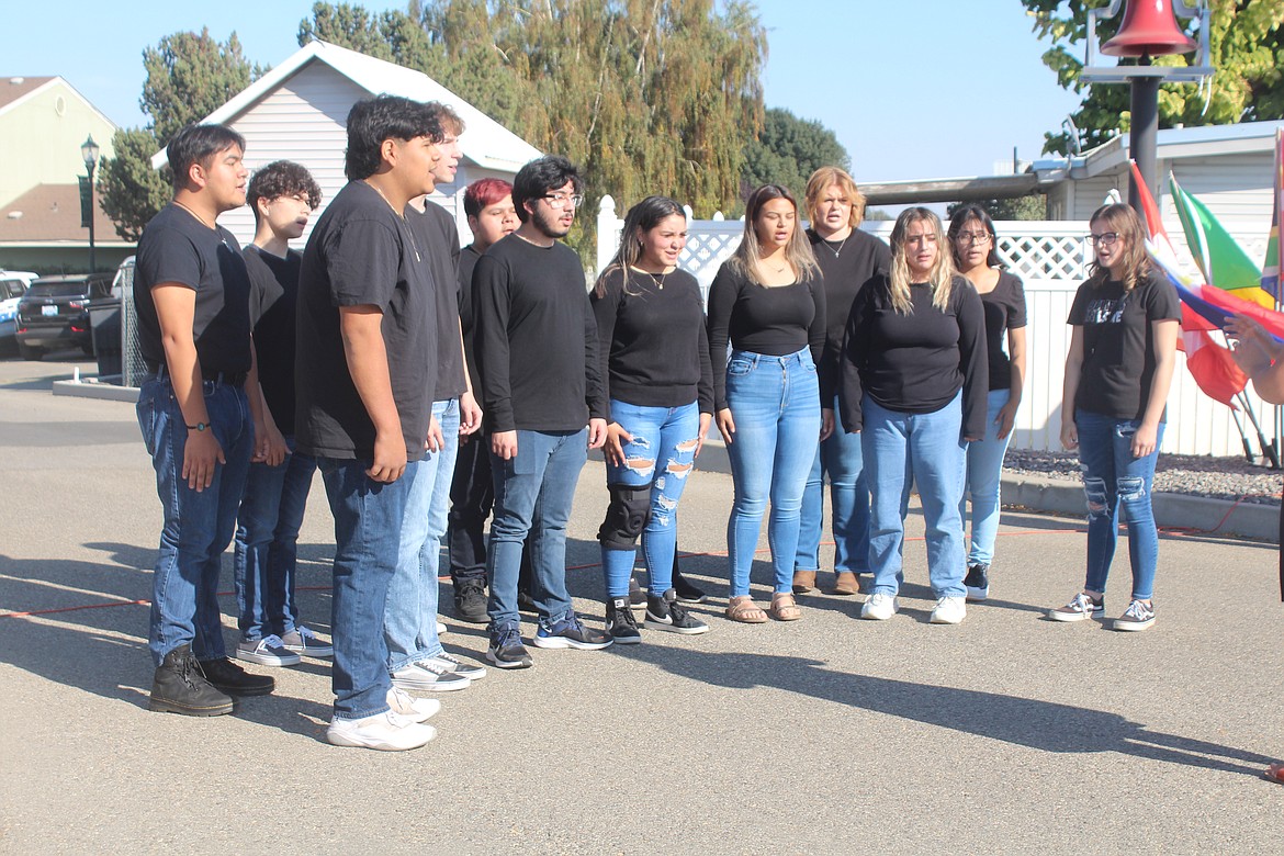 Members of Quincy High School’s Spectrum Choir performed the national anthem during the “Celebration of Cultures” Saturday.