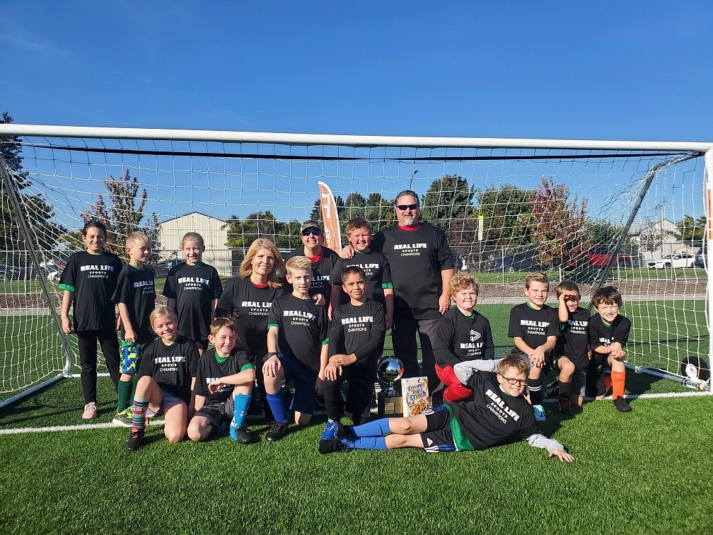 Courtesy photo
The Alligators won the Cereal Bowl soccer championship in the 3rd/4th grade division of Real Life Sports at The Fields at Real Life in Post Falls. In front is Liam Dunlap; front row from left, Elliot Baune, Declan Gernns, Connor Lenssen, Ben Owen, Noah Nichols, Cannon Bond, Jackson Baune and Joshua Willis; and back row from left, Karis Castro, Landon Thurston, Adella Bell, coach Jana Lenssen, coach Tiffany Nichols, Karson Eachon and coach Will Nichols.