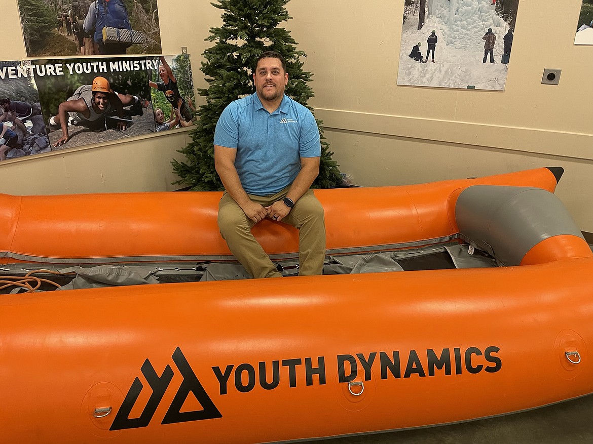 Youth Dynamics Moses Lake Director Sean Sallis in one of the boats the group took down the Deschutes River in Oregon over the summer.