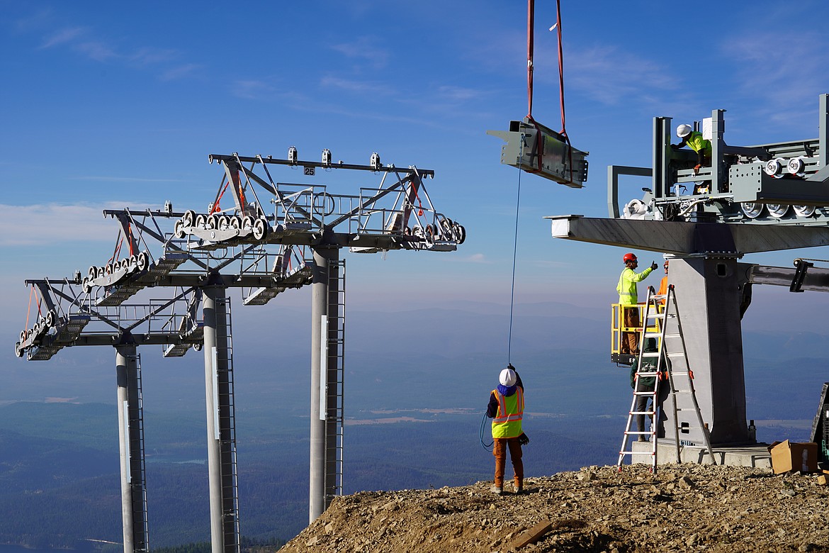 Construction is underway on the new Chair 4, "Snow Ghost Express" at Whitefish Mountain Resort. It is expected to completed in time for opening day, scheduled for December 8, 2022. (Photo courtesy Whitefish Mountain Resort)