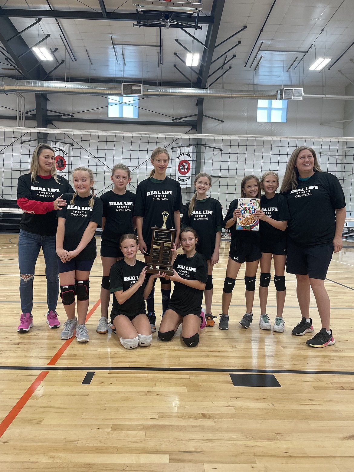 Courtesy photo
The Lucky Ladies won the 5th/6th grade volleyball championship in Real Life Sports. In the front row from left are Mckenna Wilson and Iyla Oseguera; and back row from left, assistant coach Allison Rittenour, Macy Fagan, Brynley Hilliard, Millie Cushman, Sarah Mueller, Bella Link, Ella Divine and coach Melissa Divine.