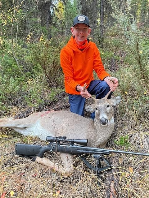 Jonah Lowry, of St. Regis, shot his first buck last week during Montana's youth hunt. (Amy Lowry photo)