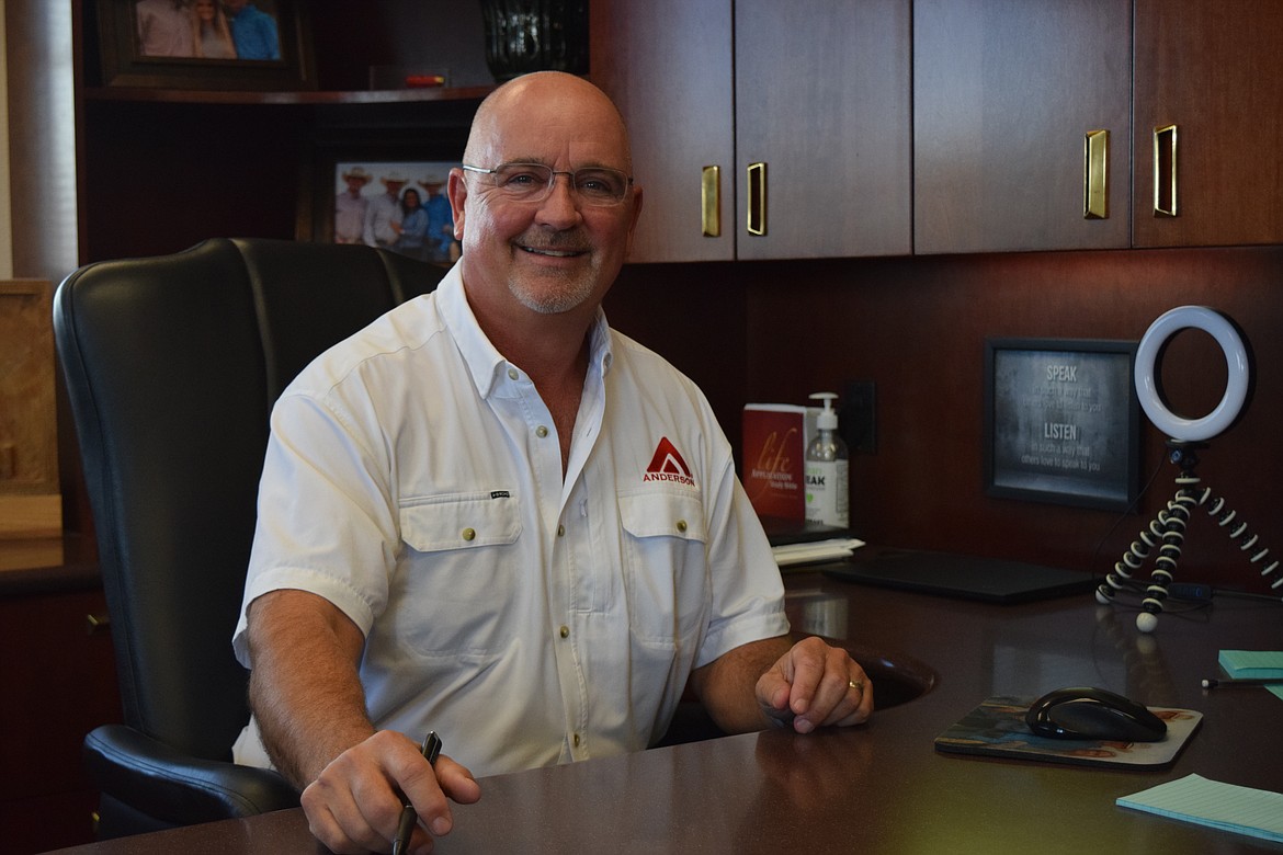 Anderson Hay and Grain CEO Mark Anderson, whose father and grandfather founded the company, in his office in Ellensburg.