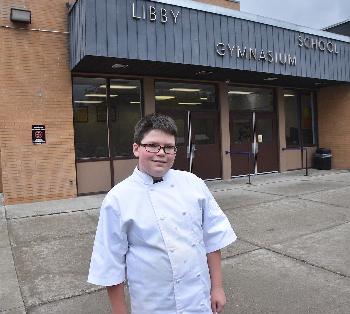 Libby Elementary School student Bear Saiz dressed as a chef on Thursday, Oct. 27, for Red Ribbon Week. (Scott Shindledecker/The Western News)