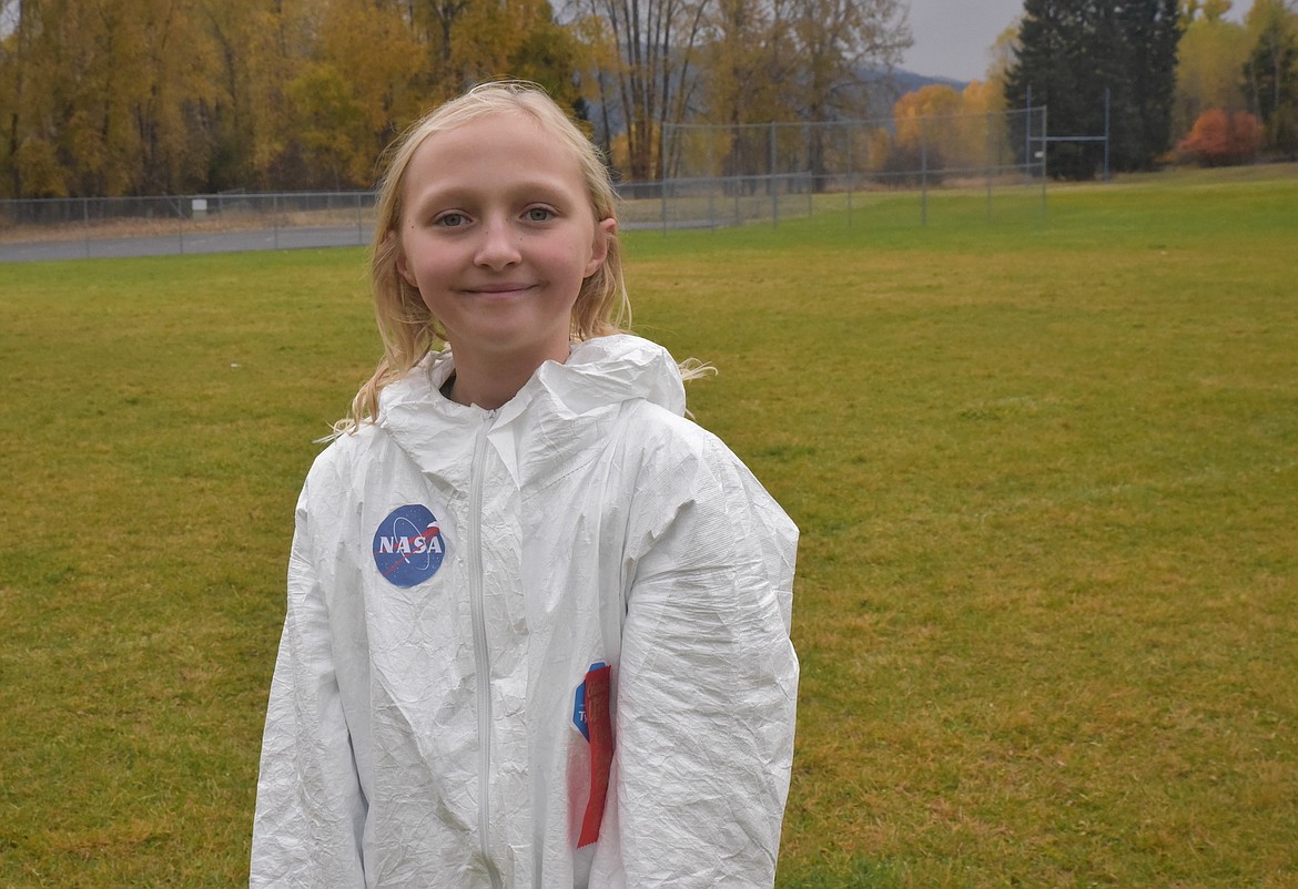 Libby Elementary School student Maizy Orr dressed as an astronaut on Thursday, Oct. 27, for Red Ribbon Week. (Scott Shindledecker/The Western News)