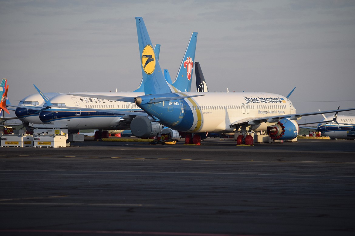 A 737-MAXes at the Grant County International Airport in September. The aircraft, along with many others, is produced by Boeing which recently invested $5 million at Washington State University.