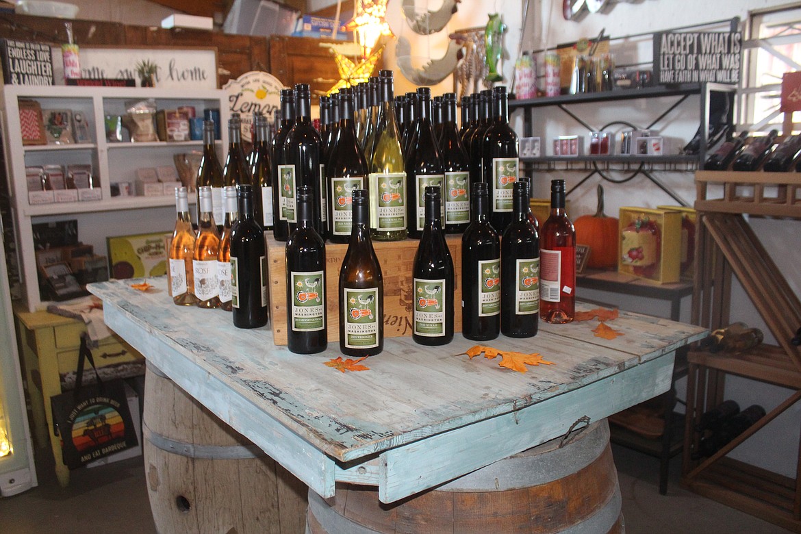 Quincy-area wines are among the products for sale at White Trail Produce in Quincy.
