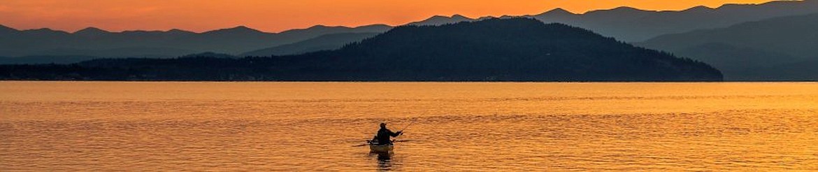 Kayaker on Lake Pend Oreille.