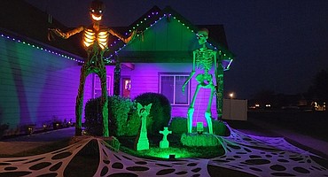 Casey Hamilton's Halloween display in Hayden