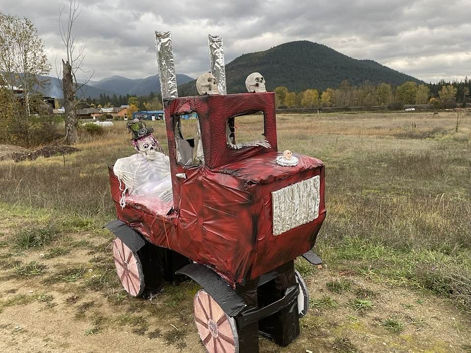 First place of the annual St. Regis Scarecrow Row went to Marie Lewis with her redneck skeleton pickup truck. (Photo courtesy/Marie Lewis)