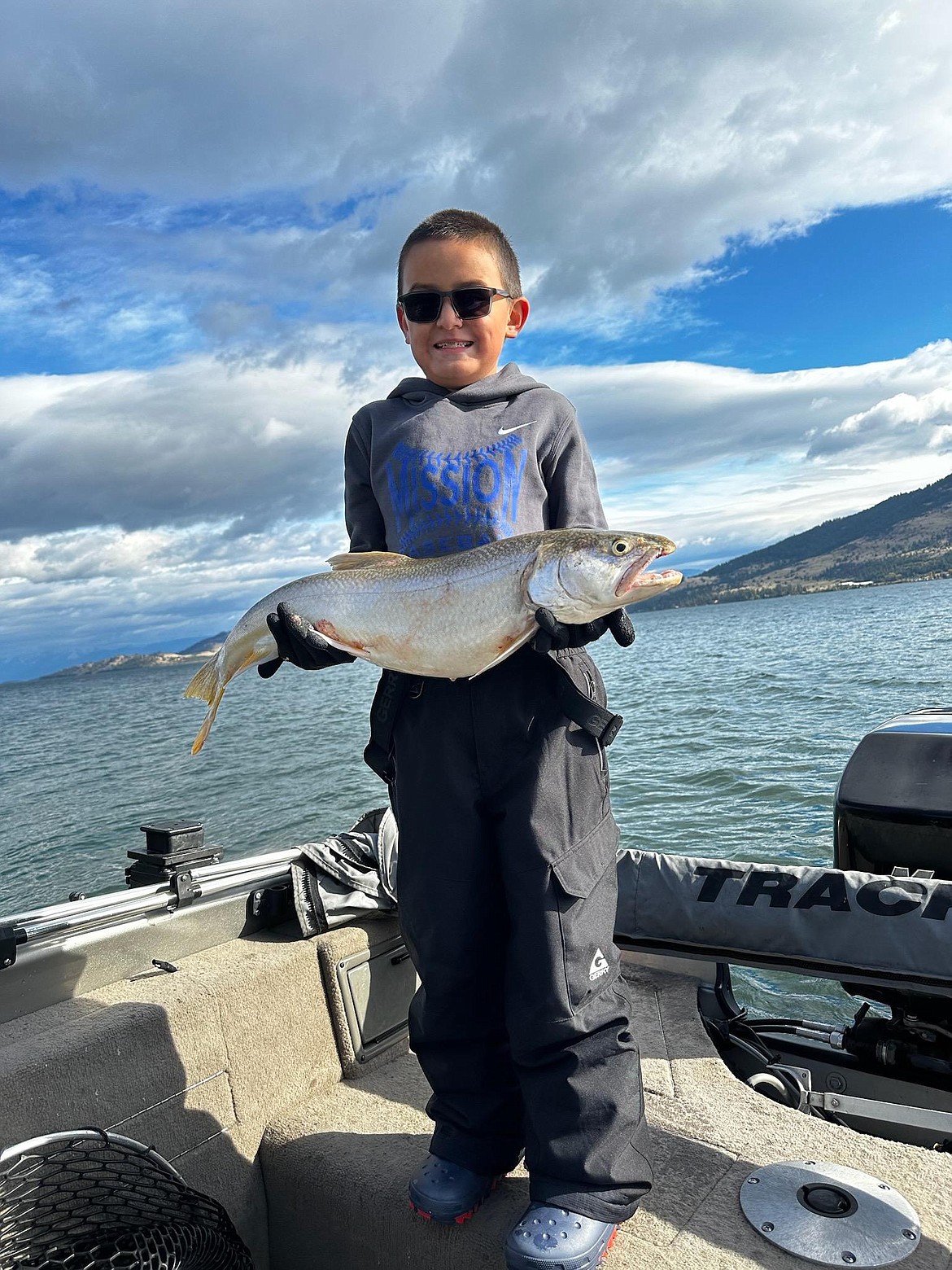 Kysen Incashola from St. Ignatius is currently in second place in the Fall Mack Days 12 & Under Category with seven lake trout entries. (Photo provided)