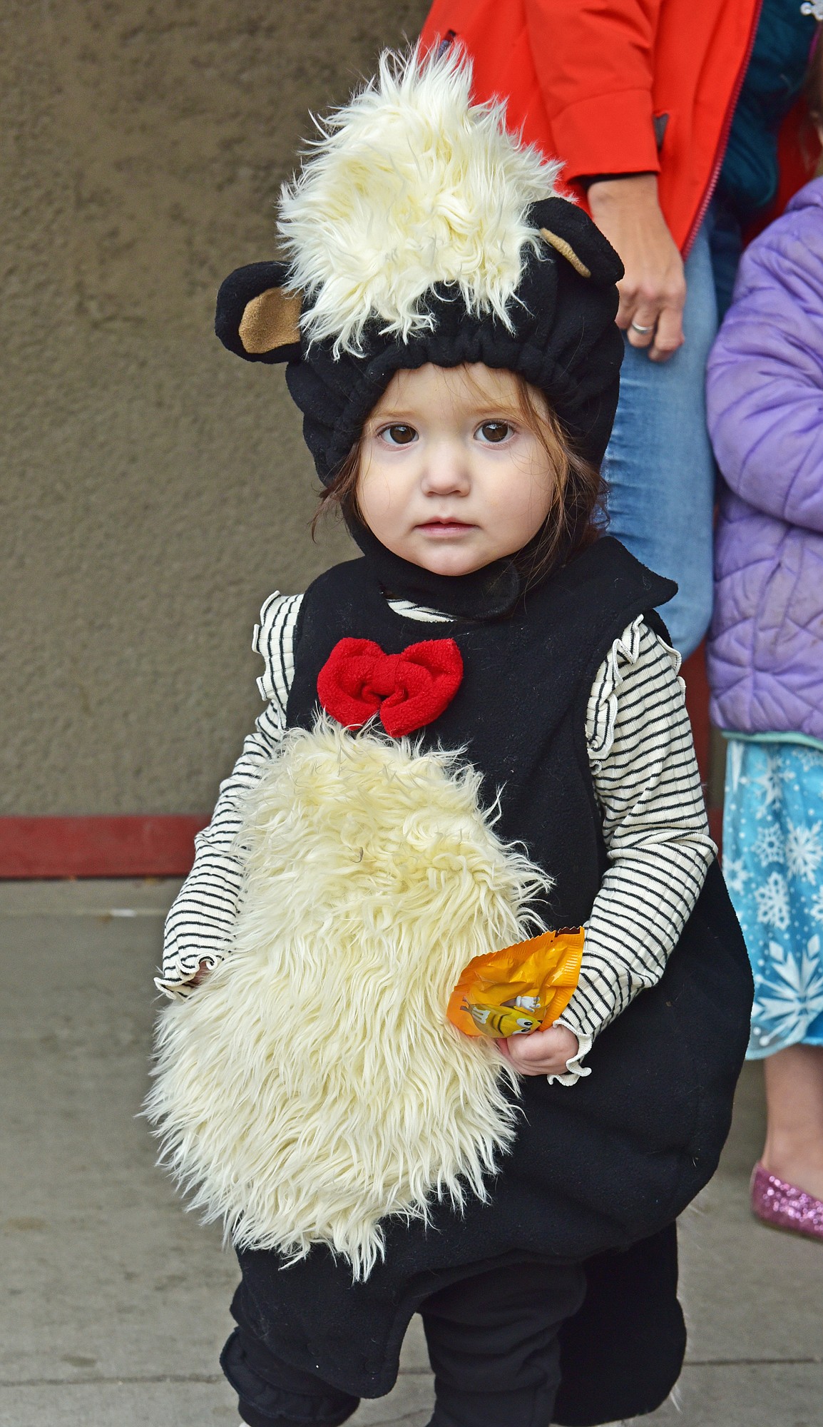 A skunk enjoys candy during Treat or Treat Street in downtown Whitefish Monday. (Julie Engler/Whitefish Pilot)