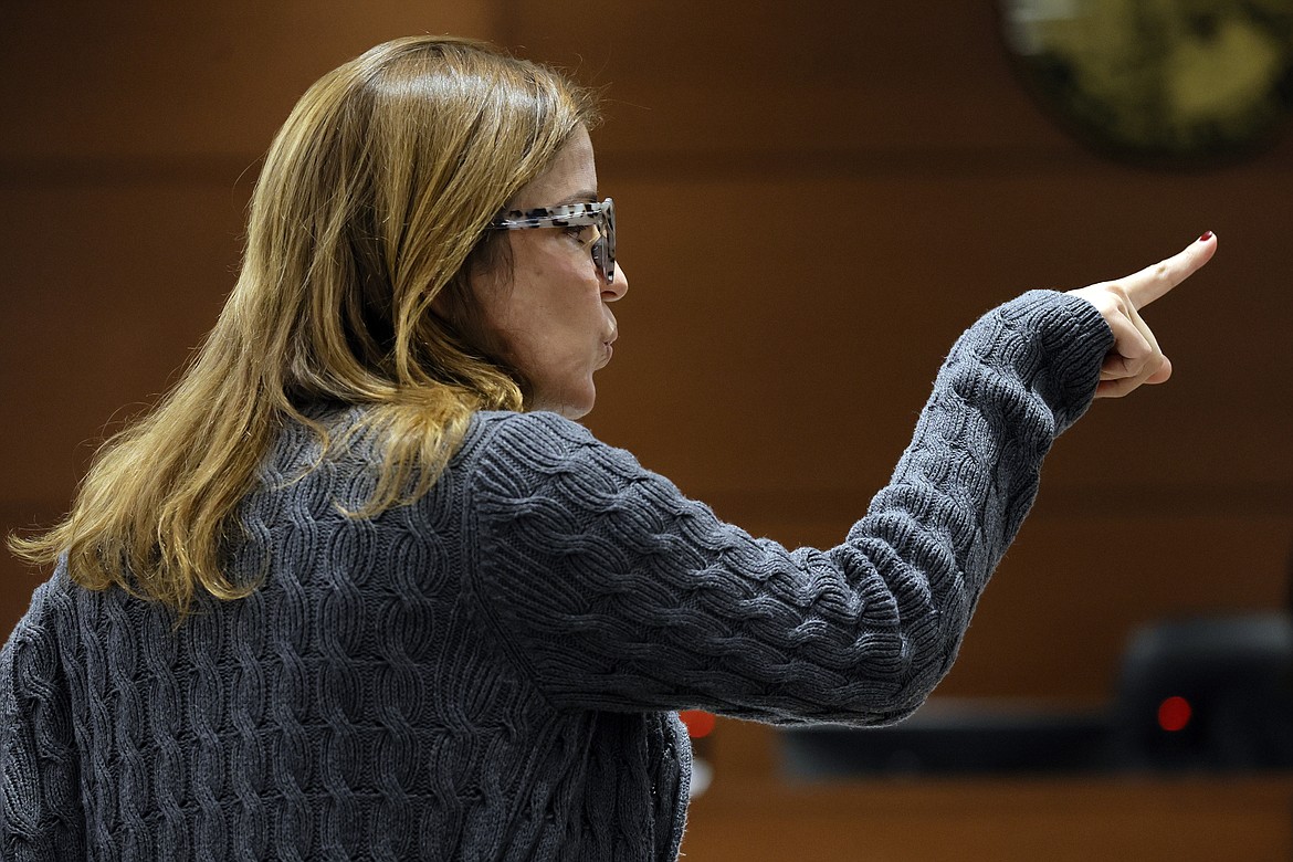 Patricia Padauy Oliver speaks during her victim impact statement in the sentencing hearing for Marjory Stoneman Douglas High School shooter Nikolas Cruz at the Broward County Courthouse in Fort Lauderdale, Fla. on Tuesday, Nov. 1, 2022. Padauy Oliver's son, Joaquin Oliver, was killed in the 2018 shootings. Cruz was sentenced to life in prison for murdering 17 people at Parkland's Marjory Stoneman Douglas High School more than four years ago. (Amy Beth Bennett/South Florida Sun Sentinel via AP, Pool)