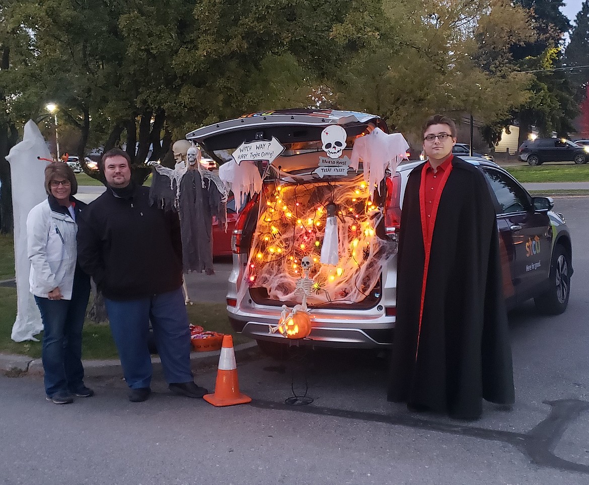 One of the treat stations at the 3rd annual Friday Night Frights Halloween Drive-Thru Trick or Treat event.