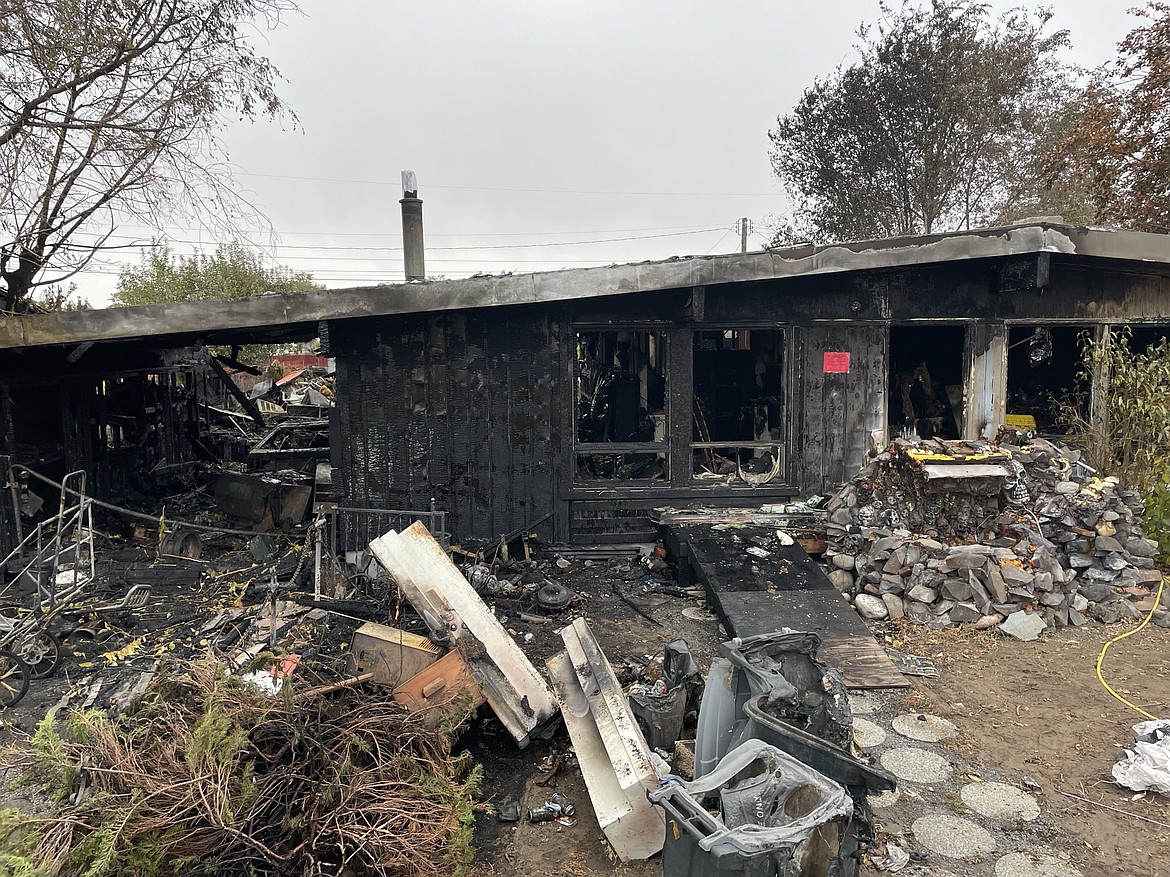 A home in the 1900 block of W. Peninsula Drive was engulfed in flames on Halloween by around 8 p.m., with units from the Moses Lake Fire Department and Grant County Fire District 5 responding and extinguishing the fire by 11 p.m.