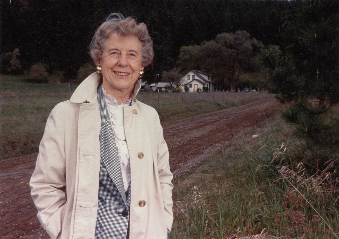 Louise Shadduck is pictured outside the remodeled family home where she
was born, at the east end of Shadduck Lane.