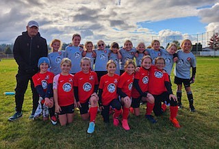 Courtesy photo 
The Thorns North FC 2013 girls soccer team was co-champions of the Washington Inland Soccer League (WISL) U10 girls division. In the front row from left are Evellyn Howard, Summer Jensen, Nora Schock, Amalia Cramer, Emma Storlie, Peyton Cantrell and Felicity Miller; and back row from left, coach Tomas Barrera, Kinsley Young, Kinsey Kiefer, Nevie Sousley, Kyla Hutchison, Sophia Quigley, Kyal Carlson, Lauryn Romey, Presley Hart, Isla King and Nora Snyder.