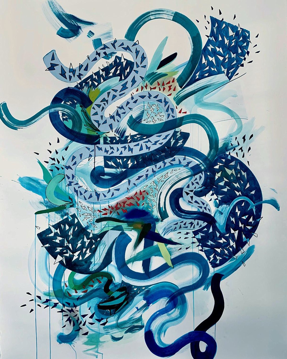 “Untitled” by Mina Tigerlily, gouache and ink on paper, 75" x 50"