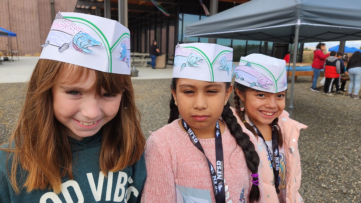 Grant PUD brought materials for kids to color and make their own salmon hats at Archaeology Days at the Wanapum Heritage Center Oct. 25.