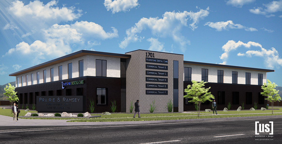 Rendering of the Prairie Professional building.