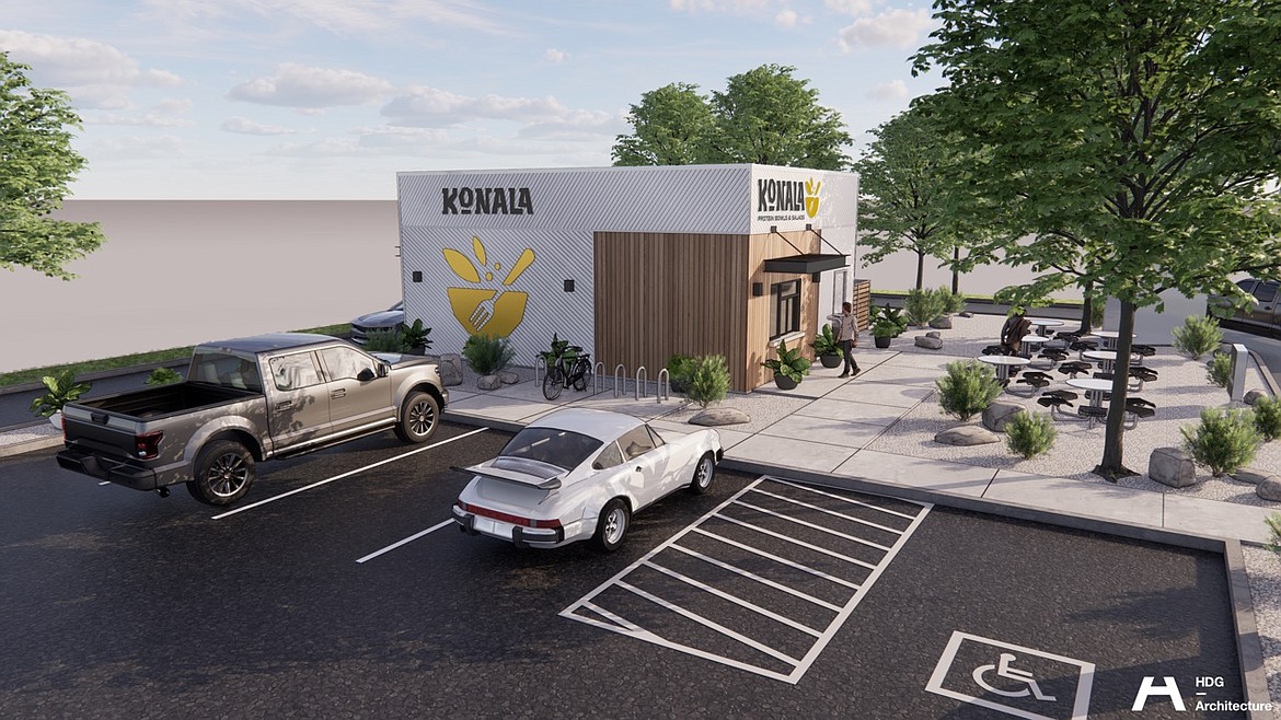 A rendering of the Konala restaurant under construction at 107 E. Seventh Ave., Post Falls.