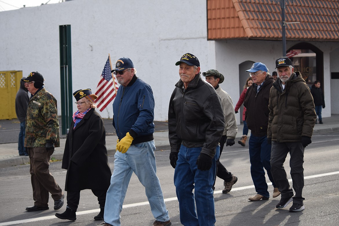 Veterans walking in the annual Veterans Day parade in Ephrata on Friday.