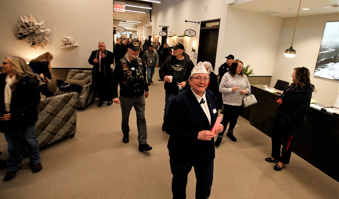 Veteran Dee Sasse walks through the new Veterans Home in Post Falls on Friday.