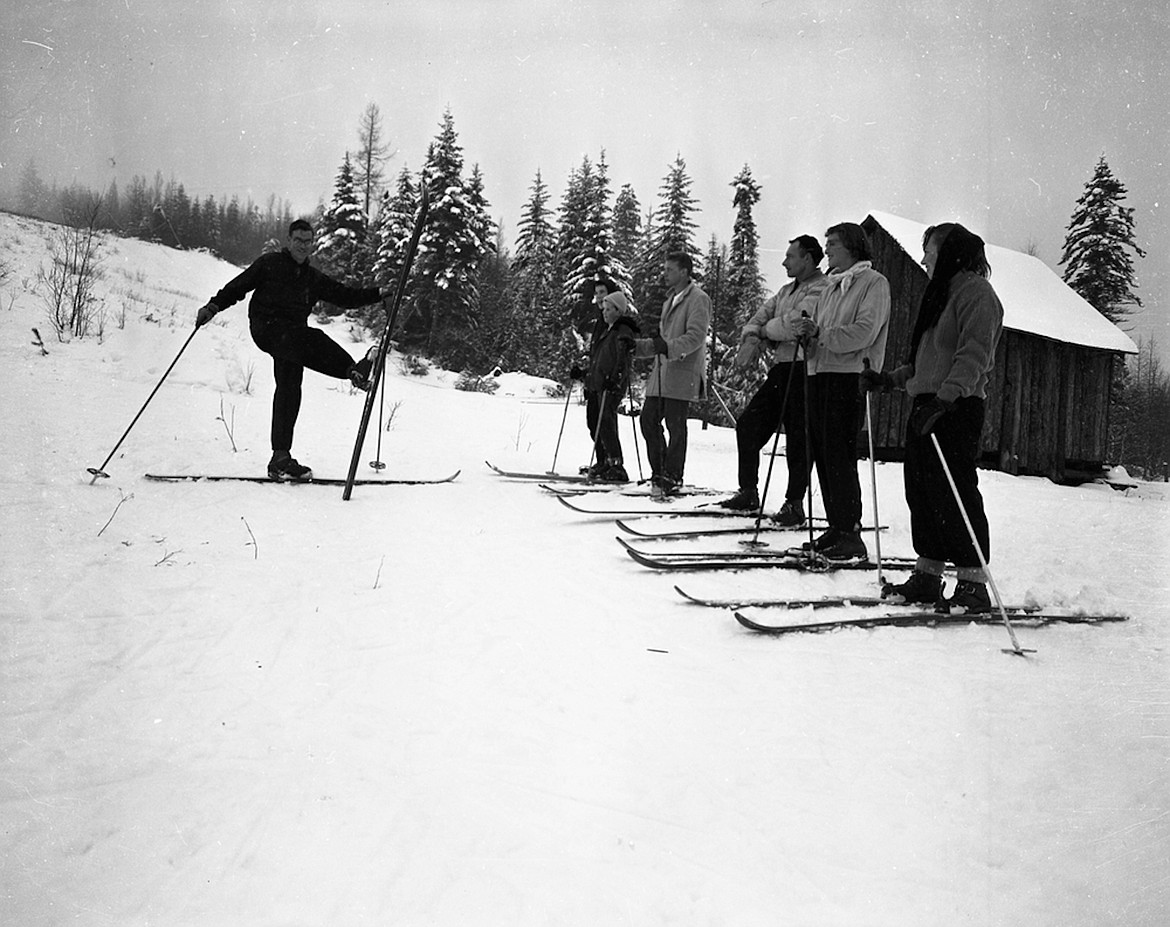 Skiers are pictured at Pine Street Hill in the early 1950s. The photo, taken Jim Parsons Jr., was donated to the Bonner County Historical Society by Parsons.