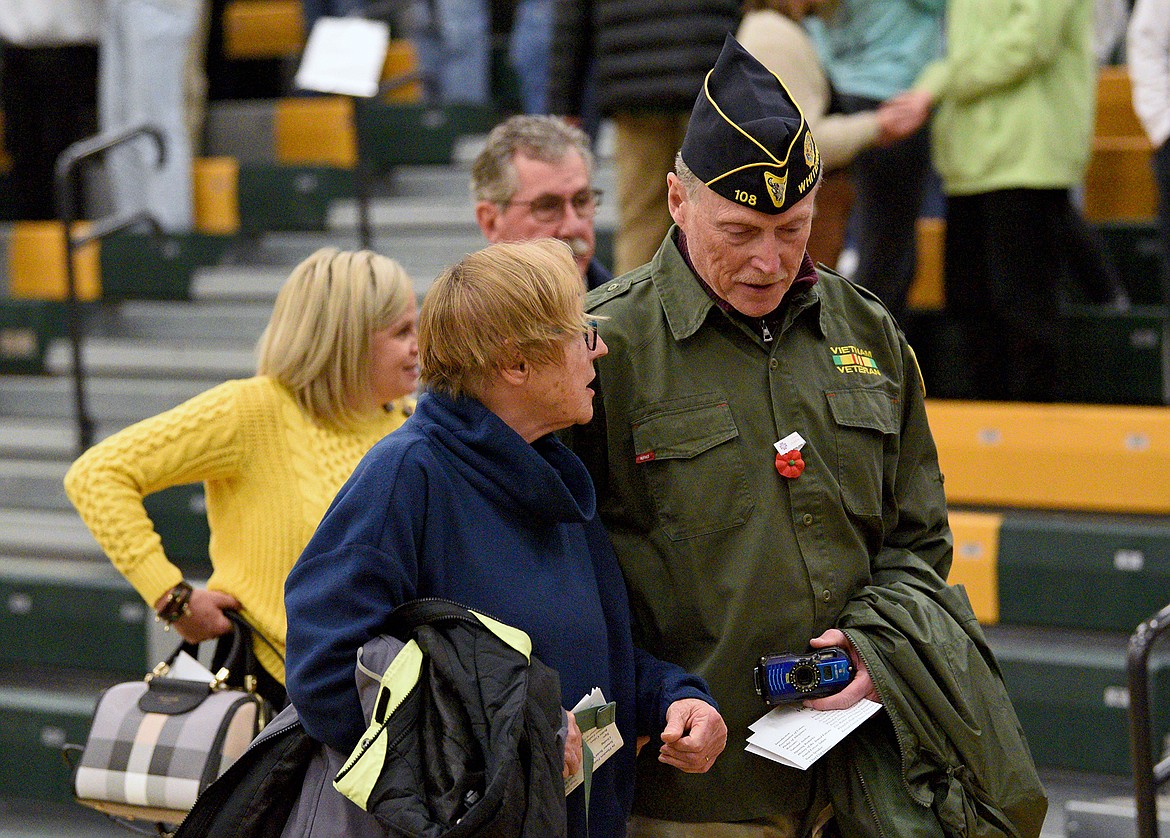 United States veterans and their family members attend the Whitefish High School Veterans Day Celebration event on Thursday, Nov. 10. (Whitney England/Whitefish Pilot)