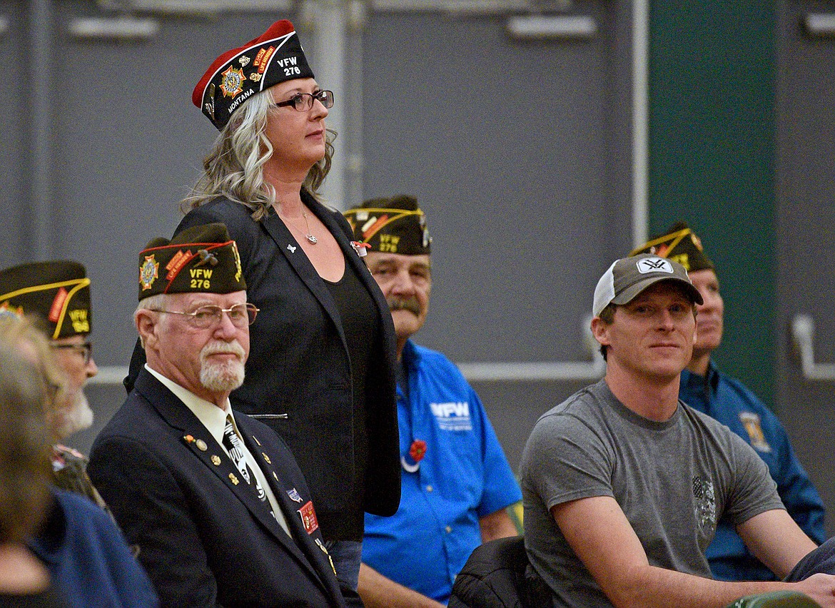 United States veterans and their family members attend the Whitefish High School Veterans Day Celebration event on Thursday, Nov. 10. (Whitney England/Whitefish Pilot)