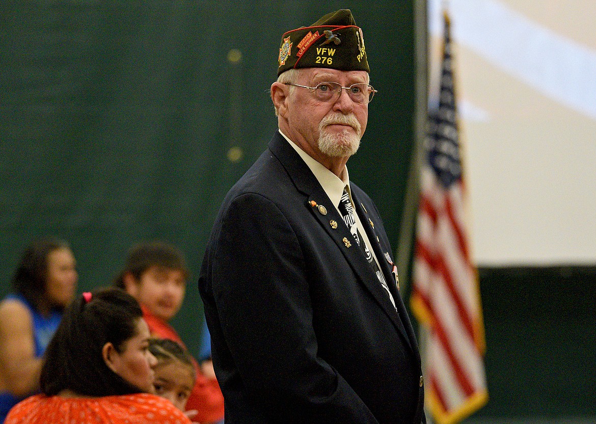 United States veterans and their family members attend the Whitefish High School Veterans Day Celebration event on Thursday, Nov. 10. (Whitney England/Whitefish Pilot)