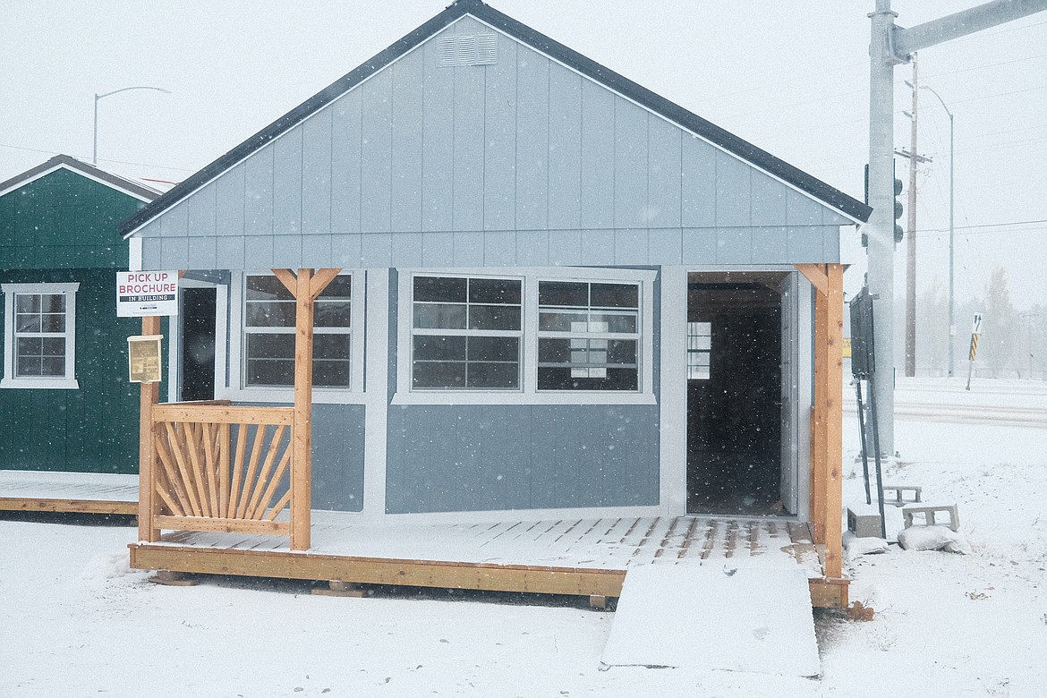 One of the sheds on display in the lot at Gordy's Old Hickory Sheds in Evergreen Montana. (Adrian Knowler/Daily Inter Lake)